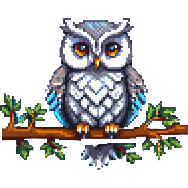 cute owl perched on a branch emoji