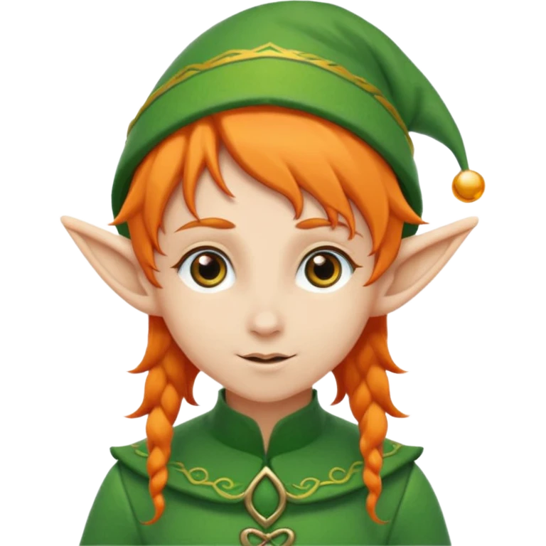elf with orange hair and green hat emoji