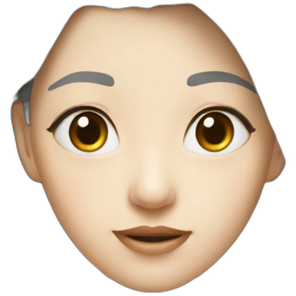 戴眼镜，齐刘海，女孩，单眼皮 emoji