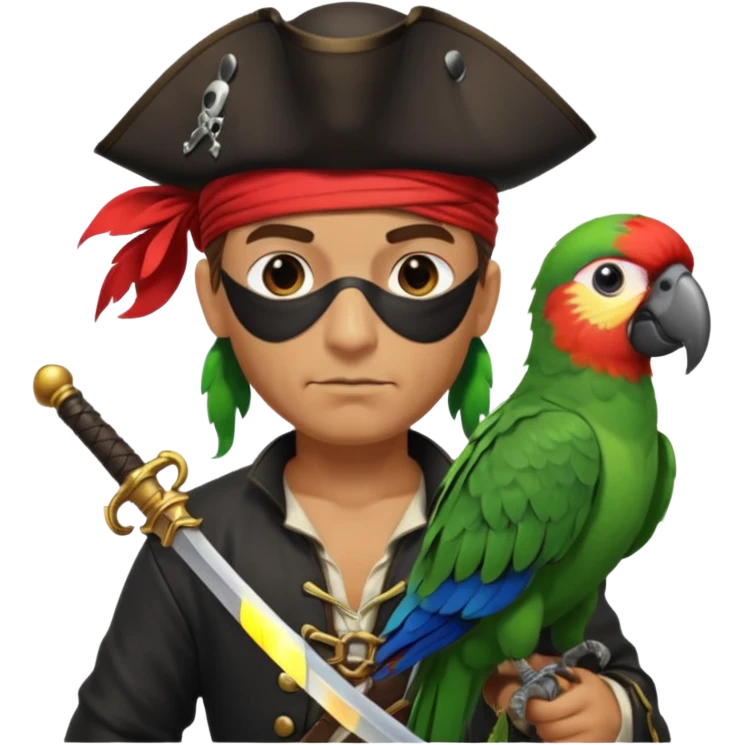 Pirata com papagaio no ombro emoji