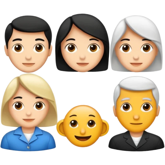 Kız karekterler beyaz tenli 3 kız biri kıvırcık biri kısa dalgalı bir uzun dalgalı emoji