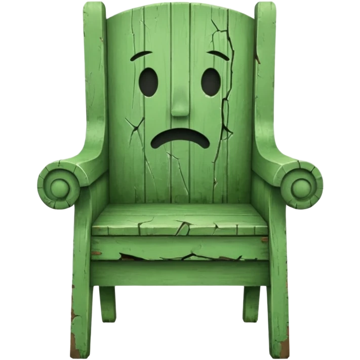 green chair with face emoji