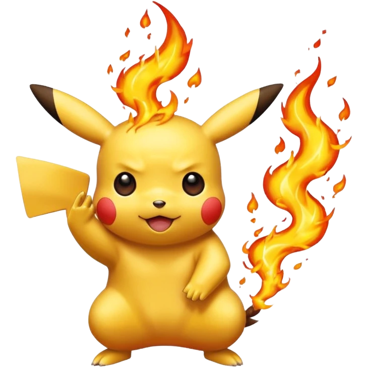 pokemon pikachu spitting flames emoji