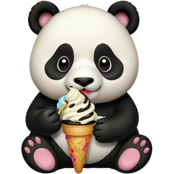 Panda eating ice cream emoji