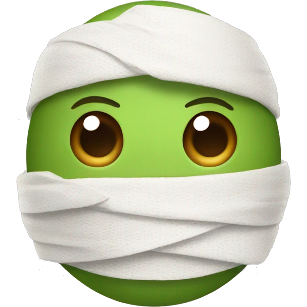 a kiwi with bandage on head emoji