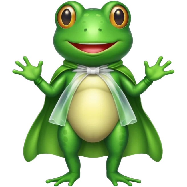 Frog wearing condom costume emoji