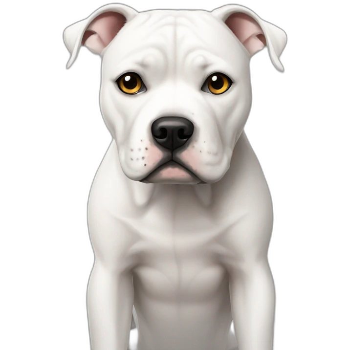 White Staffordshire Bull Terrier sad emoji