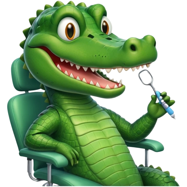 an alligator in a dentist emoji