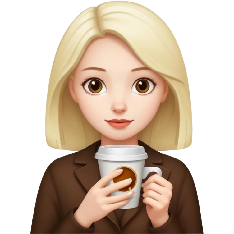 Menina com café na mão  emoji