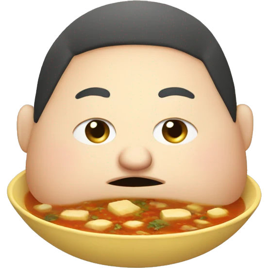 fat person eating soup emoji