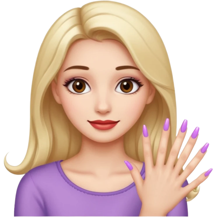 face girl with nails and cute make up  emoji