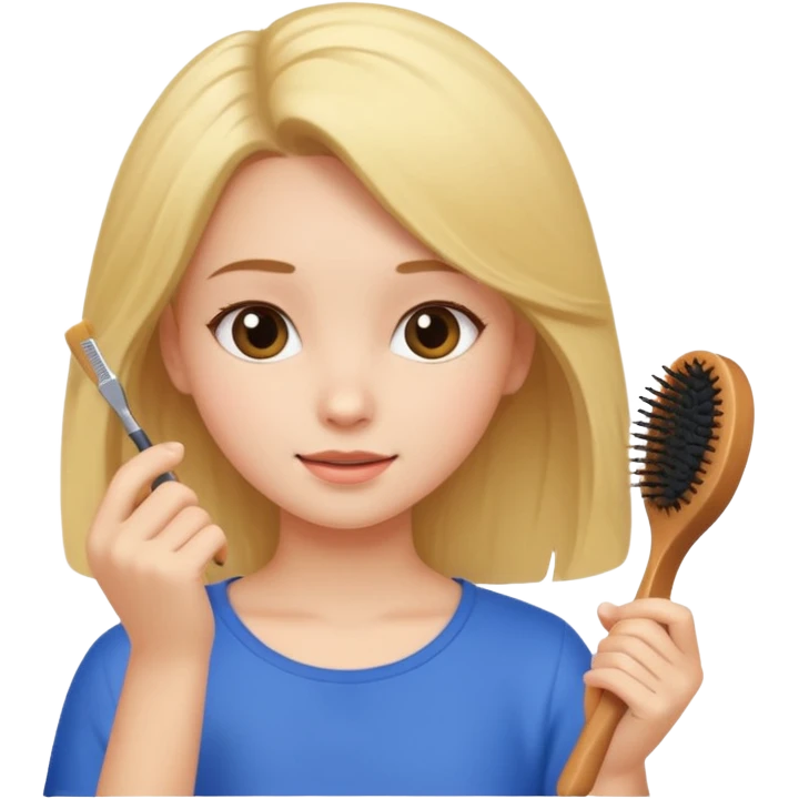 Cute car brushing hair emoji