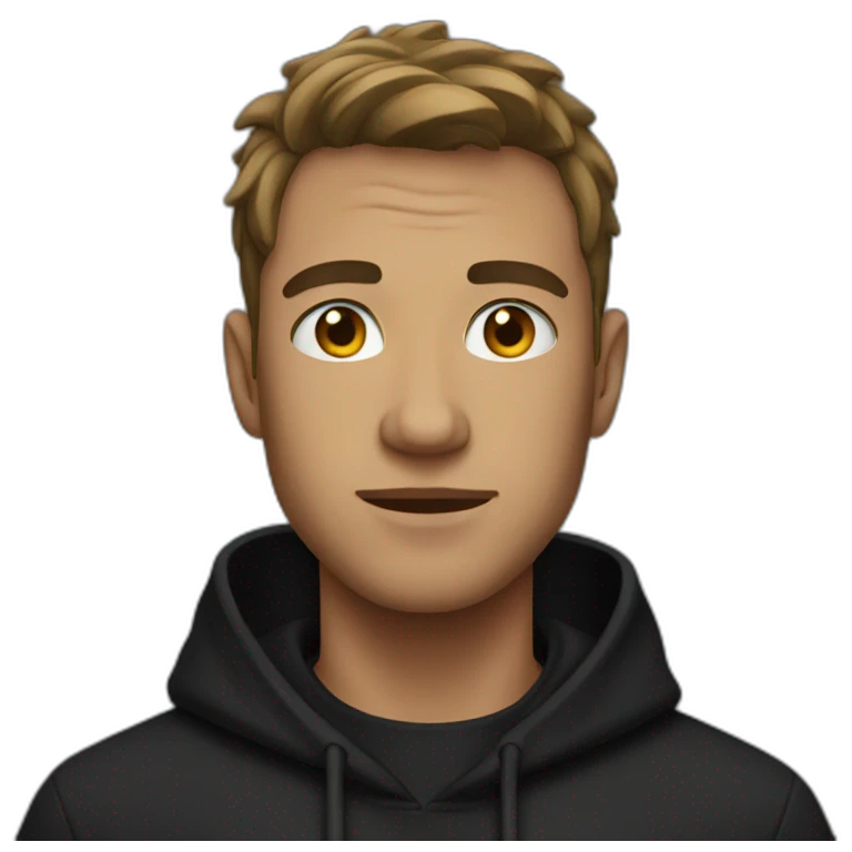 guy in a black hoodie emoji