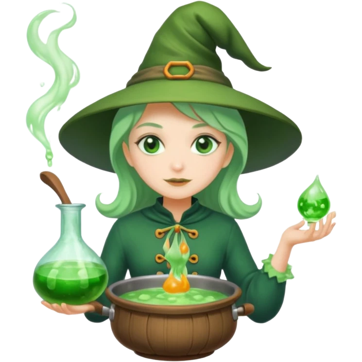 green witch cooking potion emoji