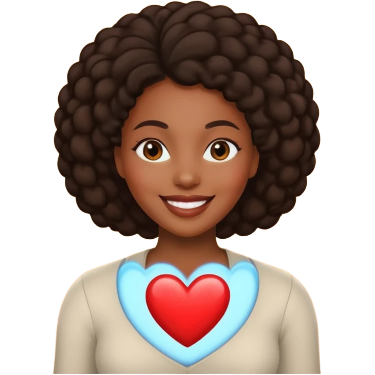 Black women with a heart emoji
