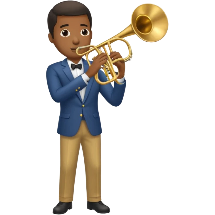black man playing trombone full body emoji