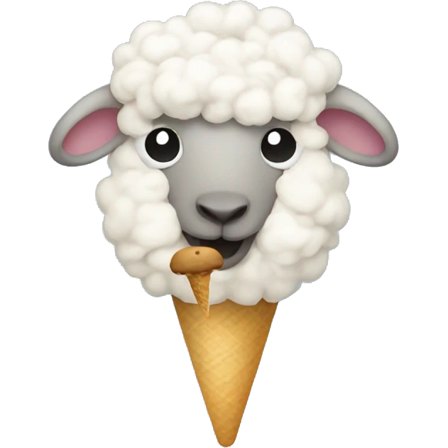 Sheep eats ice cream emoji