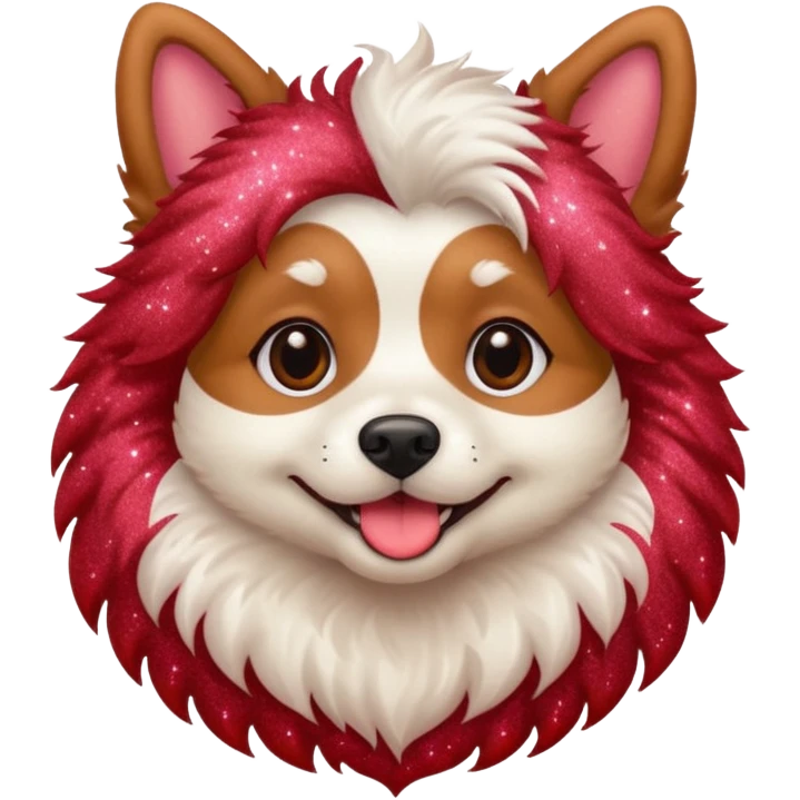 red glitter cute dog emoji