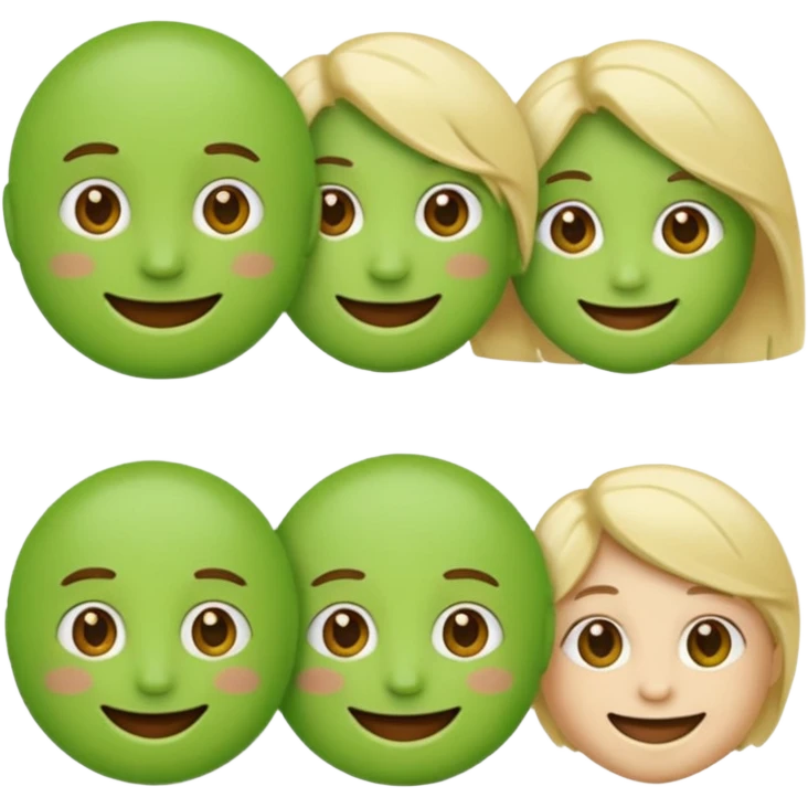 green emoji with many extensions, not jsut circle emoji