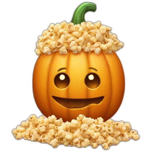pumpkin with popcorn emoji