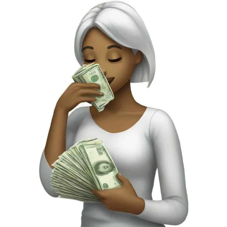 girl kissing stack of money  emoji
