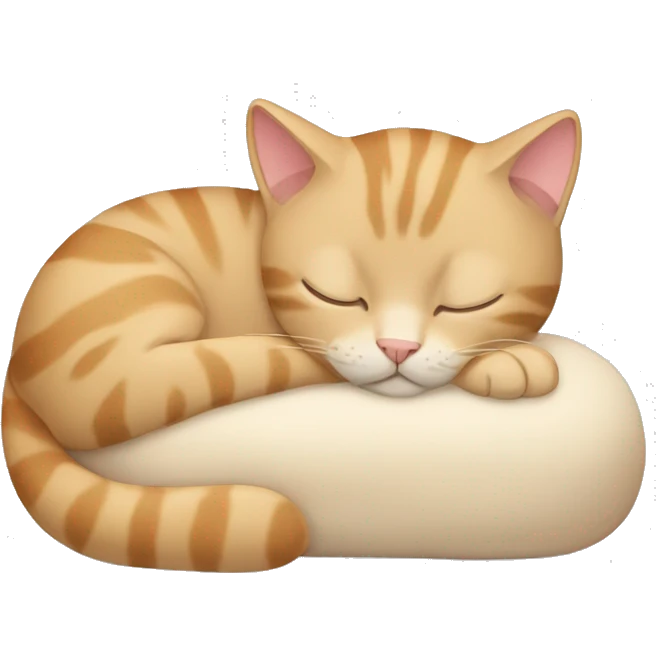 The beige cat is sleeping emoji