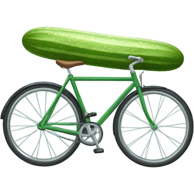 Cucumber on a bicycle seat emoji