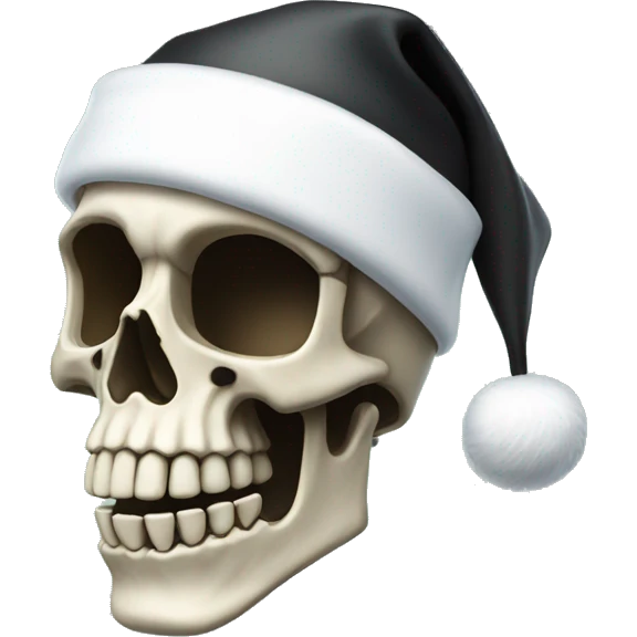 skeleton, black santa hat emoji