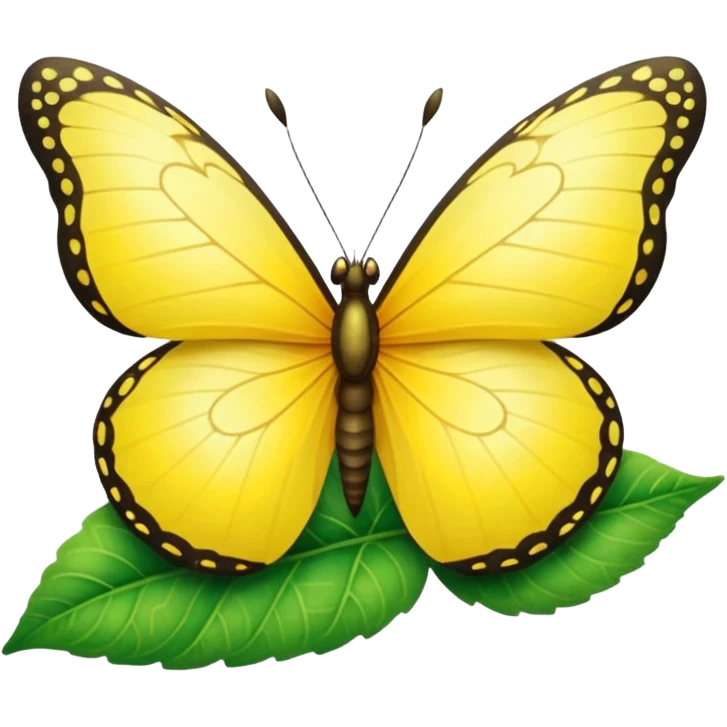 yellow butterfly on leaf emoji
