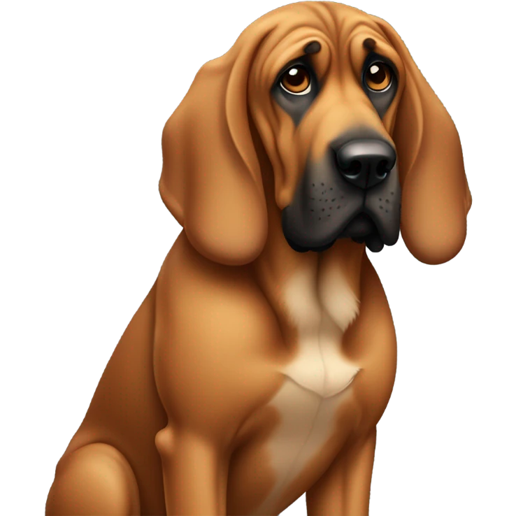 1 Incredulous Bloodhound dog full body emoji