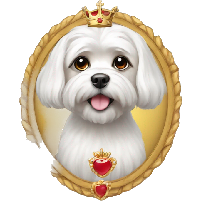 A Maltese wearing a crown emoji