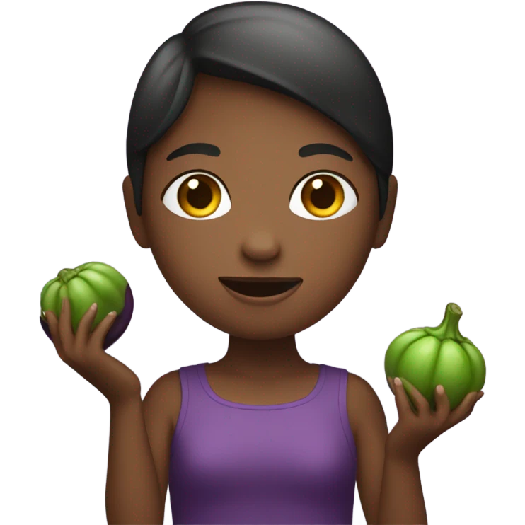 Girl with egplant emoji