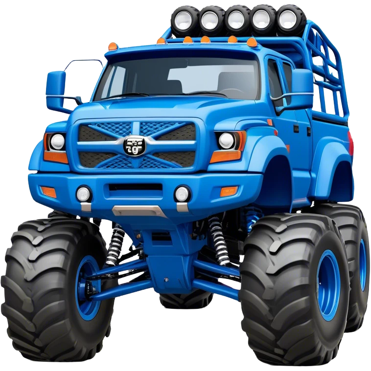 Bigfoot - Bigfoot 4x4 (Model Year: 2022) (Iconic colour: Blue) - An oversized, rugged monster truck with bold, aggressive lines painted in a striking blue. Focus on massive, rugged tires and a muscular chassis that exudes raw power and an urban legend feel. emoji