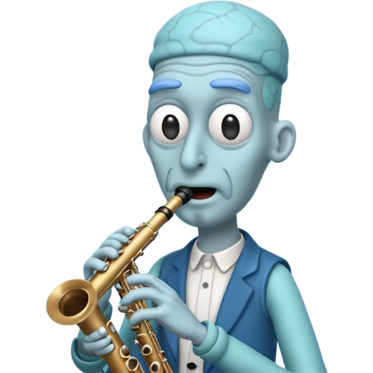 Squidward playing a clarinet  emoji