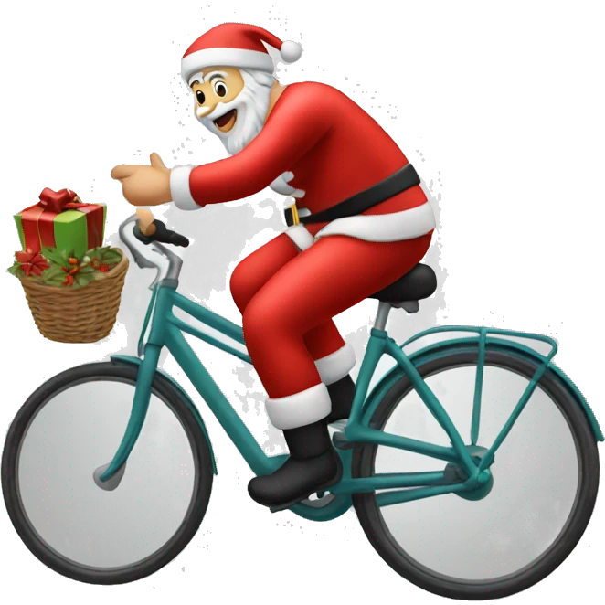 Santa wheeling a bike  emoji