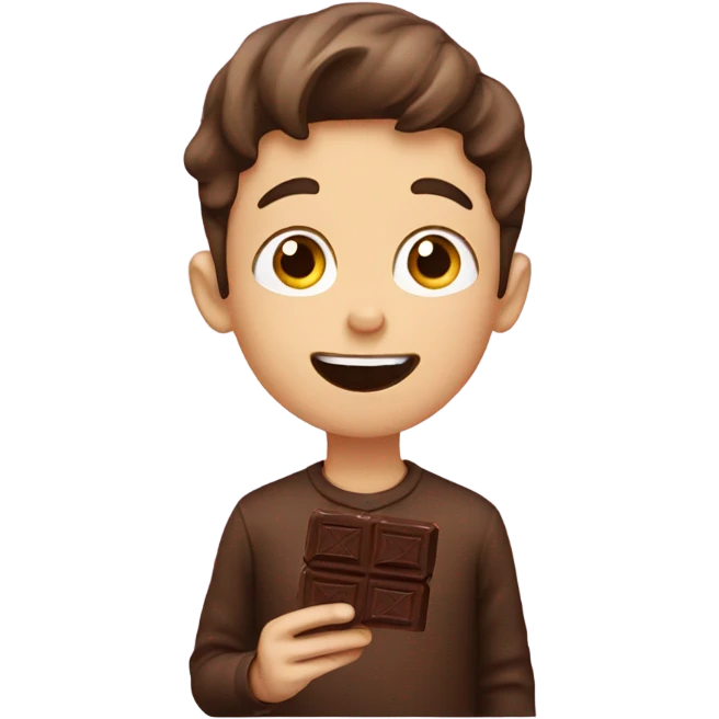 Boy eating chocolate  emoji