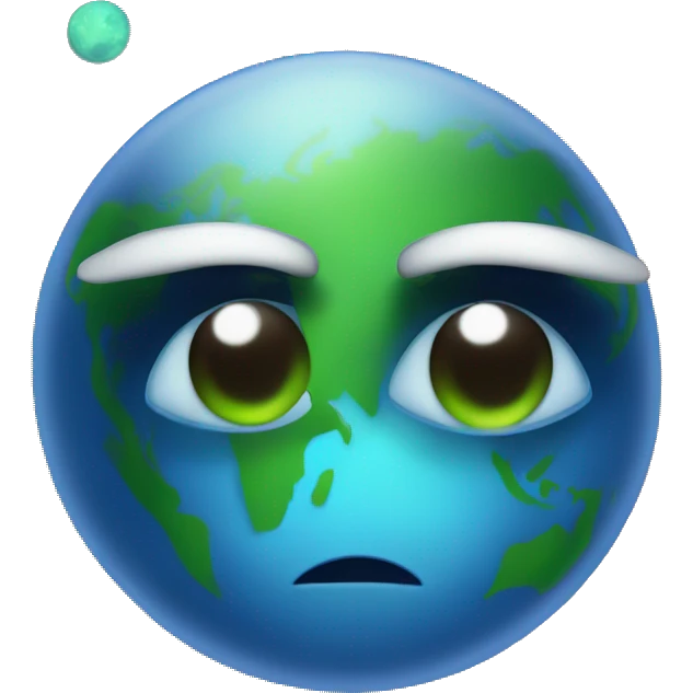 an emoji with planets in his eyes (for an environmental friendly emoji emoji