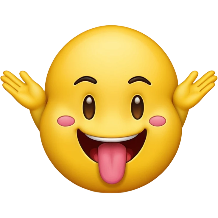 Emoji with tongue and hands to the side emoji