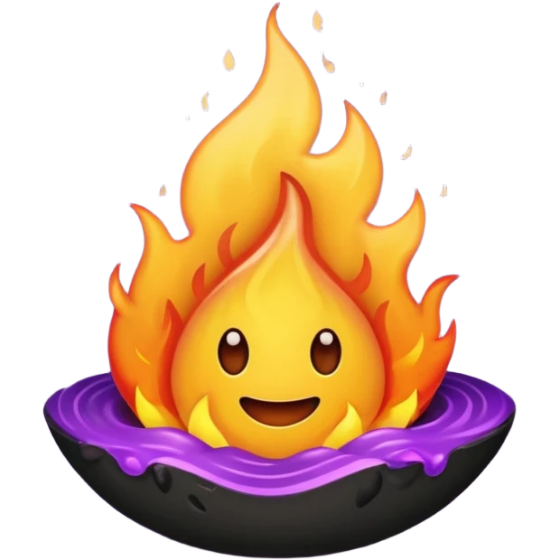a lua tem que estar dentro do fogo roxo e ser mini emoji