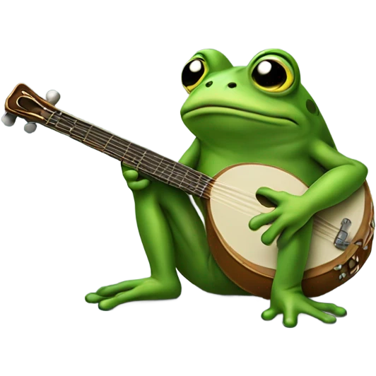 very sad frog that is crying with a banjo and he’s crying very sad emoji