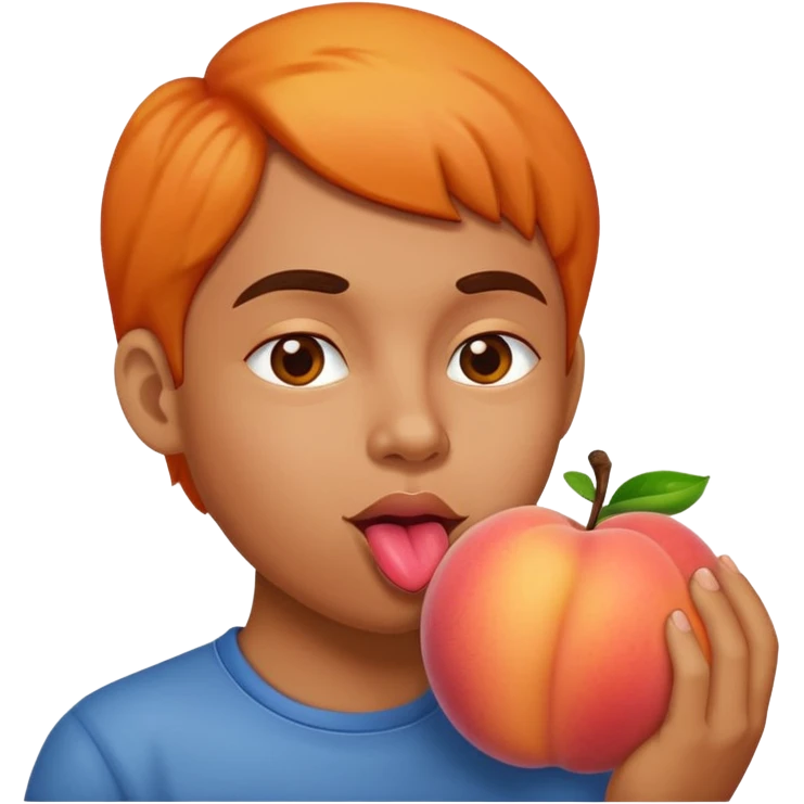 Me licking a peach emoji