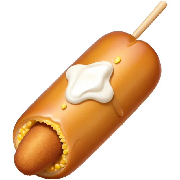 Korean corn dog with sugar coating emoji