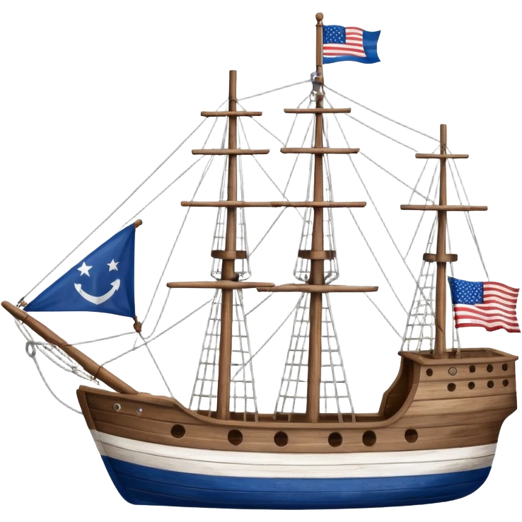 generate a very realistic American ship with flag emoji