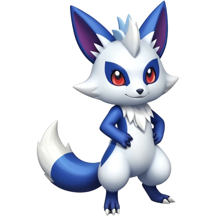 Shiny exotic Zangoose-Meowstic-Fakémon-hybrid-creature (full body)  emoji