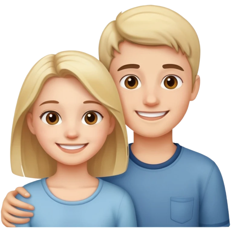 smiling girl with boy indoors emoji
