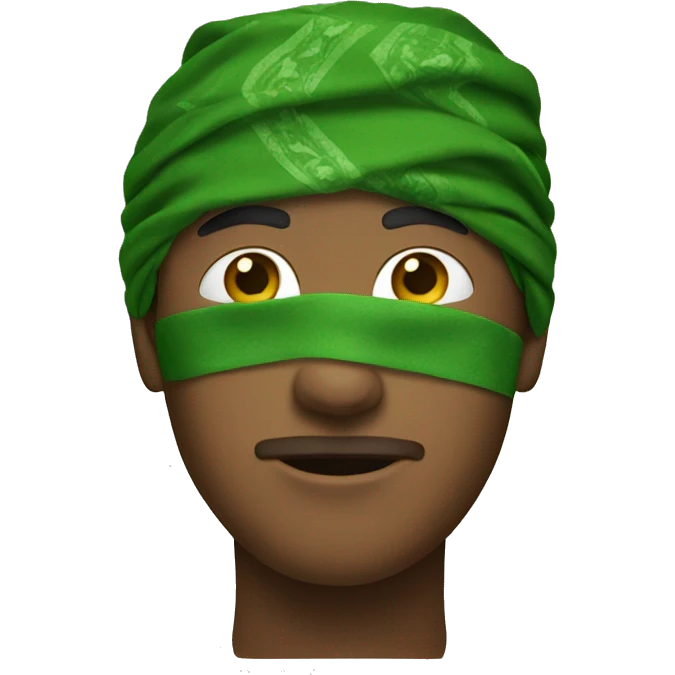 a person with a green bandana on his face emoji