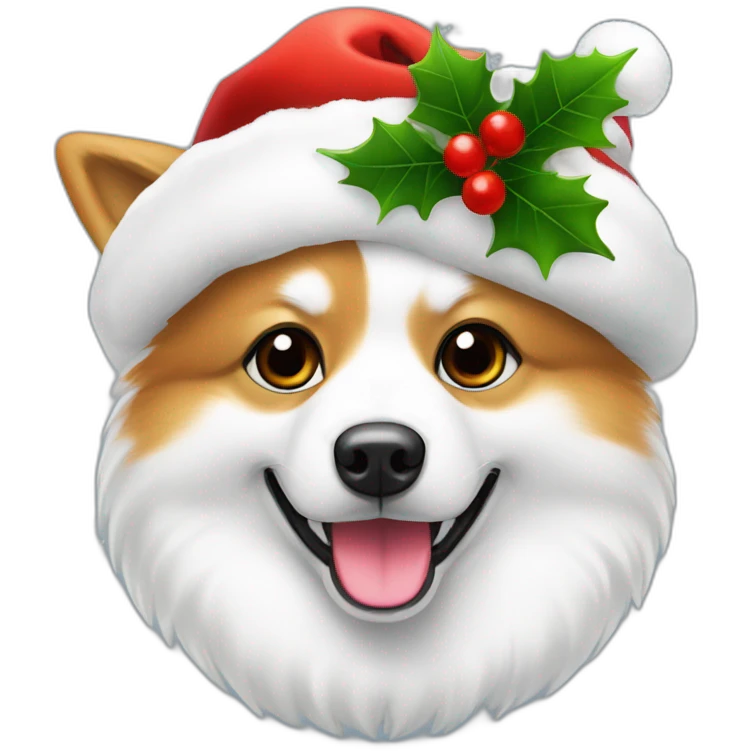 Japanspitz mit weihnachtsmütze emoji