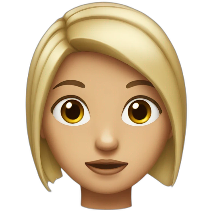Girl with big eyes and small mouth emoji