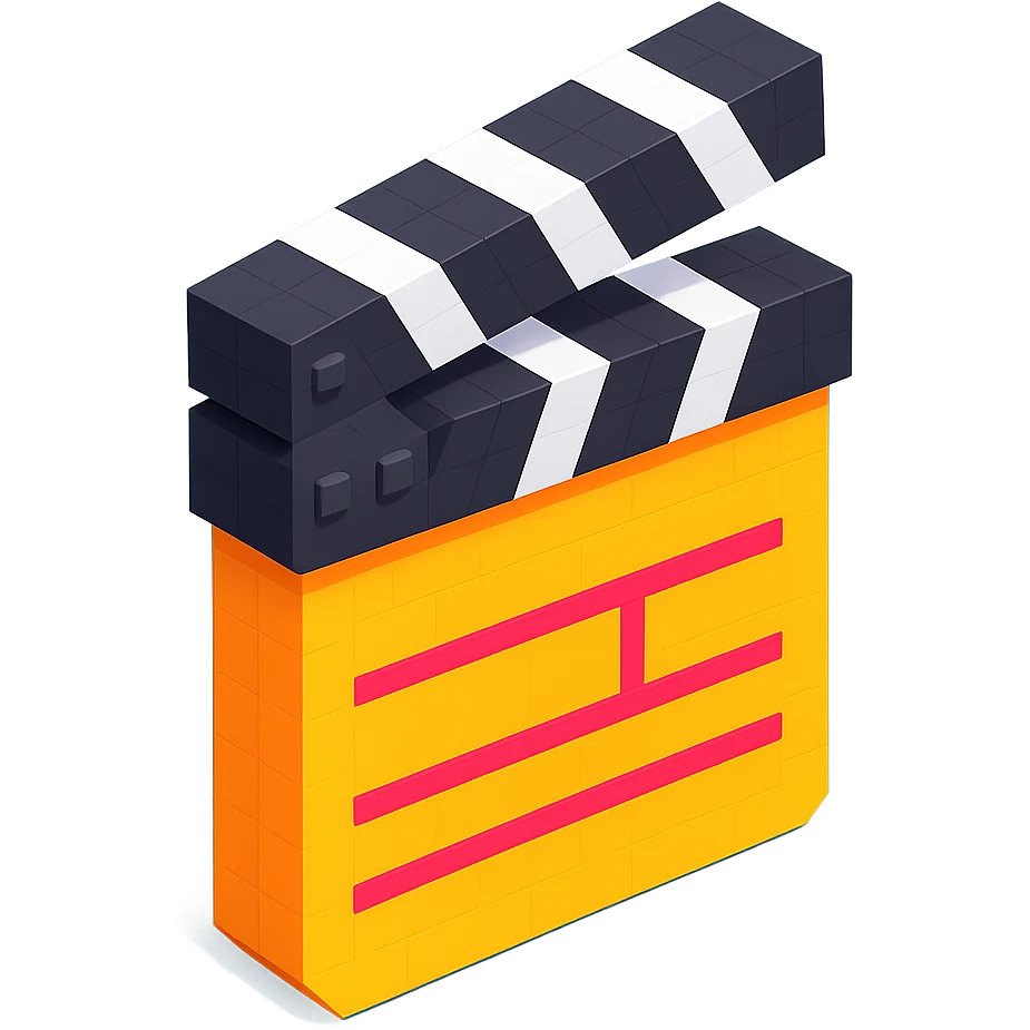 movie clapperboard, closed position, isometric view emoji