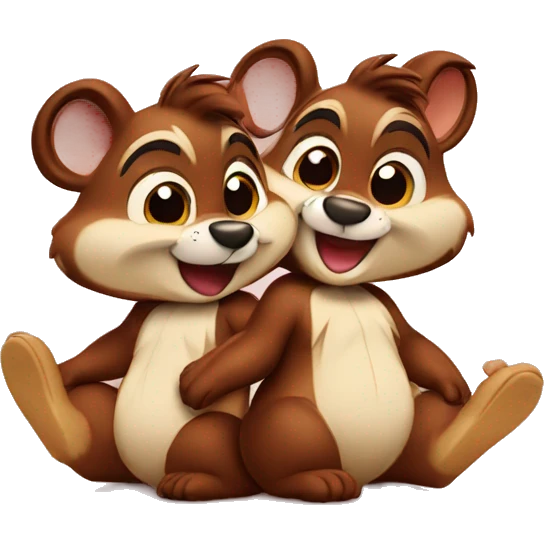 Chip and dale in love emoji